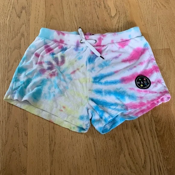 Girls youth size large (14) Rainbow tie dye shorts